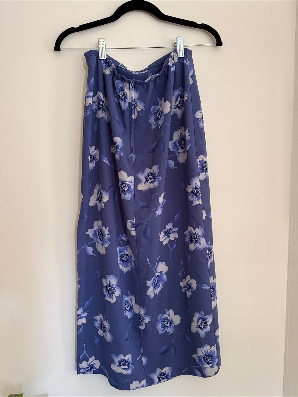 Floral Slip Skirt in Periwinkle Blue - Picture 3 of 3